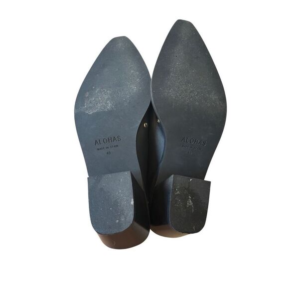 ALOHAS Anthropologie Lorenzo Leather Mules size 40 US 9 9.5 Black - Picture 10 of 11
